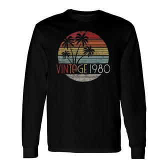 Vintage 1980 Birthday Vintage Retro Long Sleeve T-Shirt | Mazezy