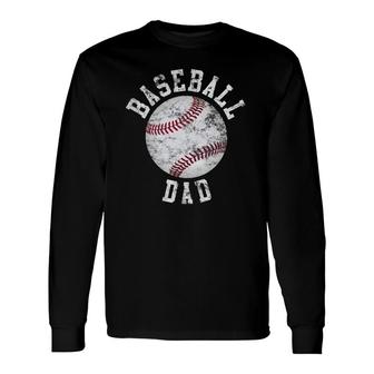 Vintage Baseball Dad Baseball Ball Long Sleeve T-Shirt T-Shirt | Mazezy