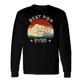 Vintage Best Pop Ever Fist Bump Father's Day Grandpa Long Sleeve T-Shirt T-Shirt | Mazezy