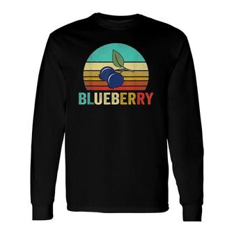 Vintage Blueberry Sunset Retro Long Sleeve T-Shirt | Mazezy