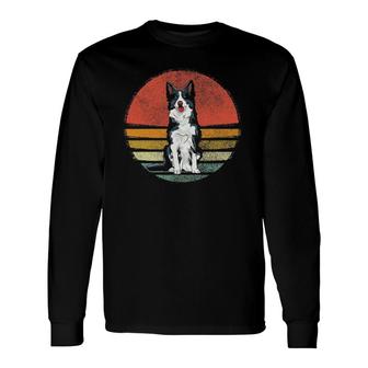 Vintage Border Collie Dog Retro Border Collie Lover Long Sleeve T-Shirt T-Shirt | Mazezy