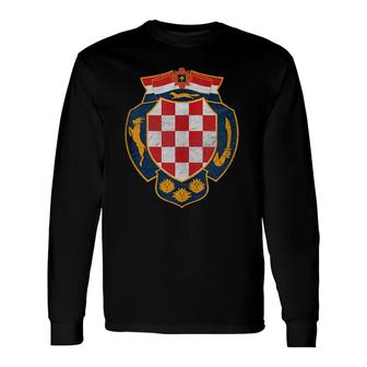 Vintage Coat Of Arms Croatia Long Sleeve T-Shirt | Mazezy