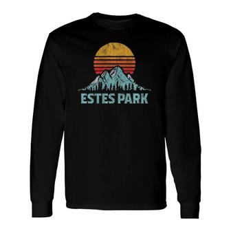 Vintage Estes Park, Co Retro Distressed Mountains Long Sleeve T-Shirt T-Shirt | Mazezy