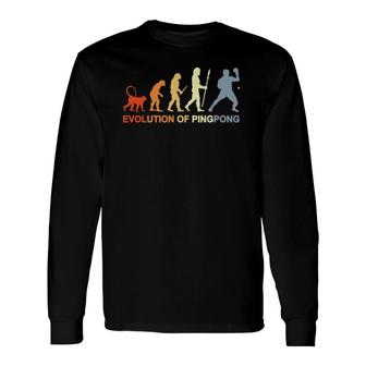 Vintage Evolution Of Ping Pong Table Tennis Long Sleeve T-Shirt T-Shirt | Mazezy