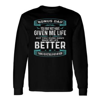 Vintage Father's Day Bonus Dad From Daughter Son Boys Long Sleeve T-Shirt T-Shirt | Mazezy