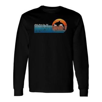 Vintage Half Moon Cay Bahamas Retro 80'S Orka Sunset Long Sleeve T-Shirt T-Shirt | Mazezy