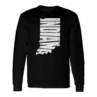 Vintage Indiana State The Hoosier State Long Sleeve T-Shirt T-Shirt | Mazezy