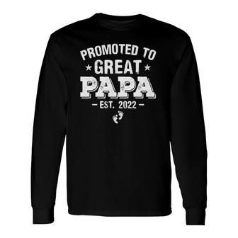 Vintage Promoted To Papa 2022 Fathers Day First New Dad Long Sleeve T-Shirt T-Shirt | Mazezy