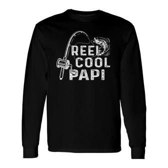 Vintage Reel Cool Papi Fishing Dad Grandpa Fathers Day Long Sleeve T-Shirt T-Shirt | Mazezy