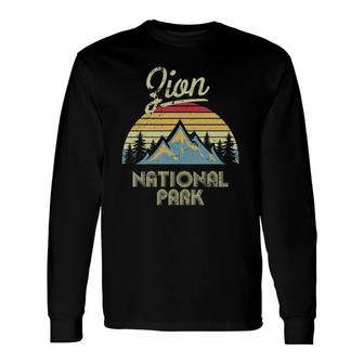Vintage Retro Zion National Park Swea Long Sleeve T-Shirt T-Shirt | Mazezy CA