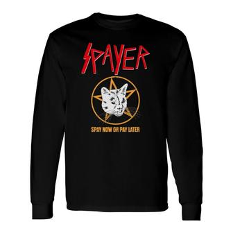 Vintage Rock Spayer Cat Kitten Pun Mom Dad Long Sleeve T-Shirt T-Shirt | Mazezy