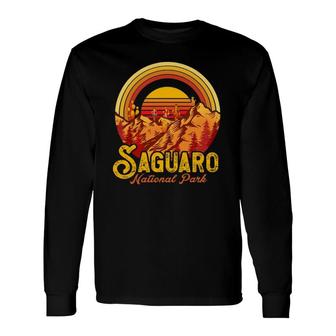 Vintage Saguaro National Park Cactus Mountains Camping Long Sleeve T-Shirt T-Shirt | Mazezy