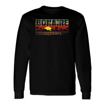 Vintage Tropical Bonaire The Caribbean Sea Long Sleeve T-Shirt T-Shirt | Mazezy