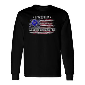 Vintage Usa American Flag Proud Us Coast Guard Brother Long Sleeve T-Shirt T-Shirt | Mazezy