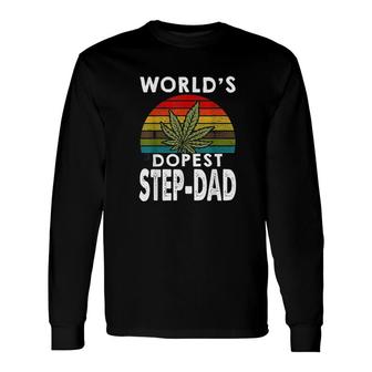 Vintage Worlds Dopest StepDad Weed Long Sleeve T-Shirt - Seseable
