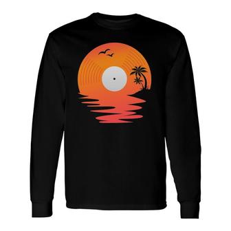 Vinyl Record Retro Disk Sea Beach Turntables For Dj Long Sleeve T-Shirt T-Shirt | Mazezy