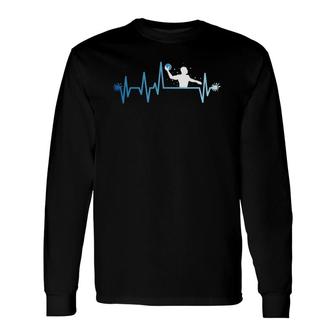 Water Polo Player Heartbeat Water Polo Players Coach Long Sleeve T-Shirt T-Shirt | Mazezy