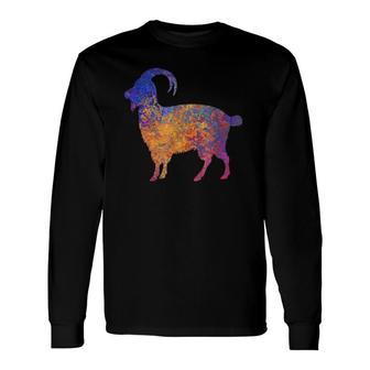 Watercolor Mountain Goat Apparel Long Sleeve T-Shirt T-Shirt | Mazezy