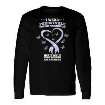 I Wear Periwinkle Grandson Ibs Awareness Long Sleeve T-Shirt T-Shirt | Mazezy