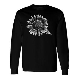 White Sunflower Flower Lovers Long Sleeve T-Shirt T-Shirt | Mazezy CA