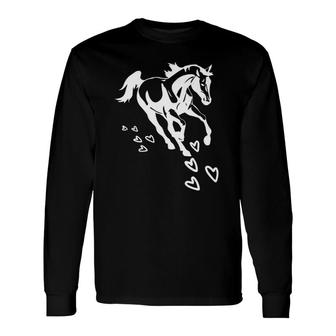 Wild Horse Riding With Hoof And Heart Long Sleeve T-Shirt T-Shirt | Mazezy