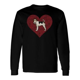 Wire Fox Terrier Valentine's Day Dog Love Fingerprint Long Sleeve T-Shirt T-Shirt | Mazezy