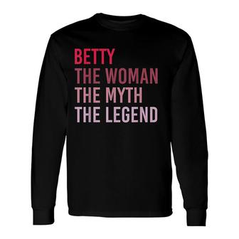 The Woman Myth Legend Personalized Name Birthday Color Long Sleeve T-Shirt - Seseable