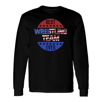 Wrestling Team Independence Day Patriotic Wrestler Usa Flag Long Sleeve T-Shirt T-Shirt | Mazezy