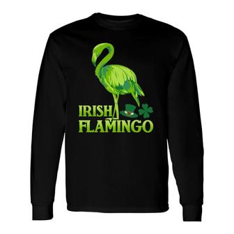Zoo Animal Irish Flamingo St Patrick's Day Long Sleeve T-Shirt T-Shirt | Mazezy
