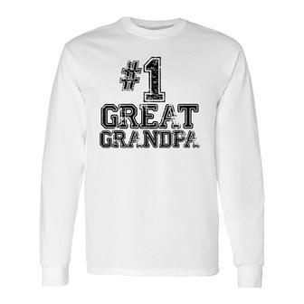 1 Great Grandpa Number One Sports Father's Day Long Sleeve T-Shirt T-Shirt | Mazezy