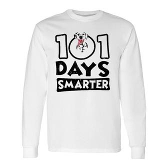 101 Days Smarter Dalmatian Dog Lover Long Sleeve T-Shirt T-Shirt | Mazezy UK