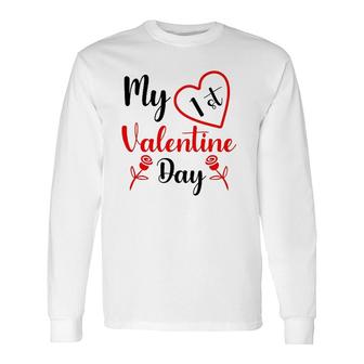 My 1St Valentine Day Couple Valentine Valentine White Long Sleeve T-Shirt T-Shirt | Mazezy