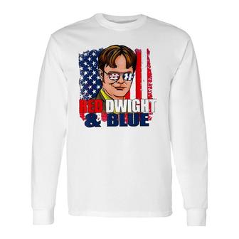 4Th Of July Merica Red Dwights And Blue American Flag Long Sleeve T-Shirt T-Shirt | Mazezy