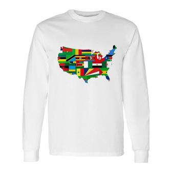 African Flags Black History Long Sleeve T-Shirt T-Shirt | Mazezy