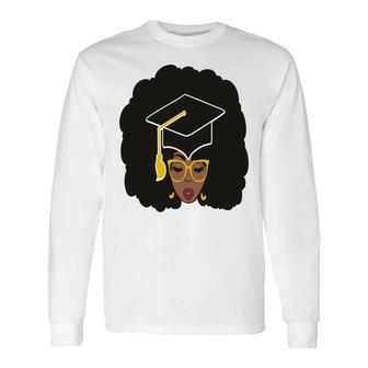 Afro Girl Empowerment Black Girl Graduation Melanin Color Long Sleeve T-Shirt - Thegiftio UK