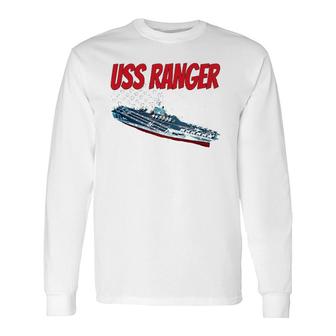 Aircraft Carrier Uss Ranger Cv-61 For Grandpa Dad Son Long Sleeve T-Shirt T-Shirt | Mazezy