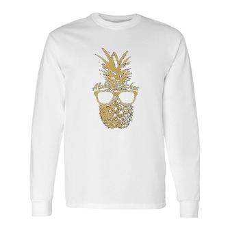 Aloha Beaches Pineapple Summer Hawaiian Long Sleeve T-Shirt | Mazezy
