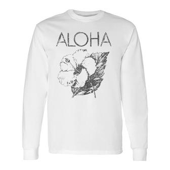 Aloha Hawaiian Flower Old School Hawaii Long Sleeve T-Shirt T-Shirt | Mazezy