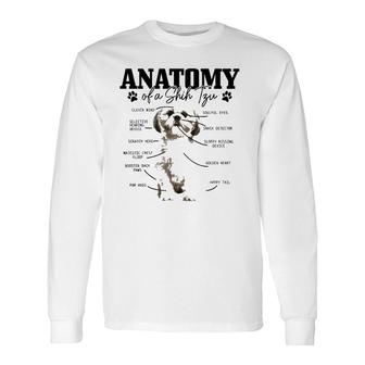 Anatomy Of A Shih Tzu Dog Cute Pitbull Mom Pitbull Dad Long Sleeve T-Shirt T-Shirt | Mazezy