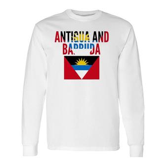 Antiguan Antigua And Barbuda Country Flag Long Sleeve T-Shirt T-Shirt | Mazezy
