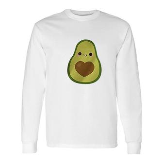 Avocado Letter Crew Neck Summer Avocado Long Sleeve T-Shirt T-Shirt | Mazezy