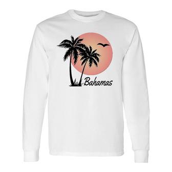 Bahamas Souvenir Palm Tree Sun Beach Long Sleeve T-Shirt T-Shirt | Mazezy