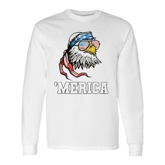 Bald Eagle Usa Flag Merica 4Th Of July Patriotic Long Sleeve T-Shirt T-Shirt | Mazezy DE