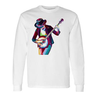Banjo Man Bluegrass Player Rock Guitar Jamily Music Festival Long Sleeve T-Shirt T-Shirt | Mazezy