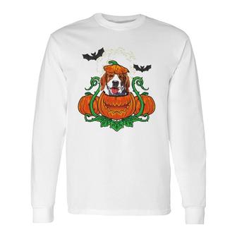 Beagle Costume Halloween Pumpkin Halloween Dog Long Sleeve T-Shirt T-Shirt | Mazezy AU