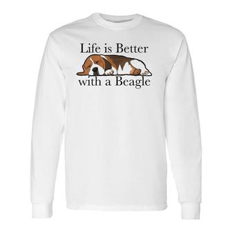 Beagle Dog Lover Slogan Beagles V-Neck Long Sleeve T-Shirt T-Shirt | Mazezy