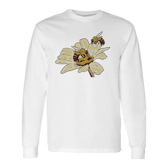 Bees On Flower Beekeeper Long Sleeve T-Shirt T-Shirt | Mazezy