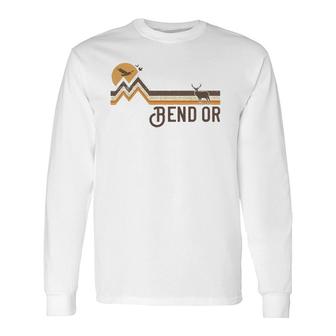 Bend Oregon 70'S 80'S Retro Style Vintage Distressed Long Sleeve T-Shirt T-Shirt | Mazezy