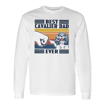 Best Cavalier King Charles Spaniel Dad Ever Vintage Long Sleeve T-Shirt T-Shirt | Mazezy