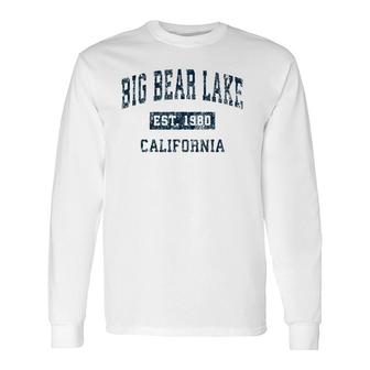 Big Bear Lake California Ca Vintage Sports Navy Print Long Sleeve T-Shirt T-Shirt | Mazezy UK